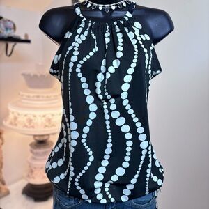 Vintage Black and White Polka Dot Halter Top
